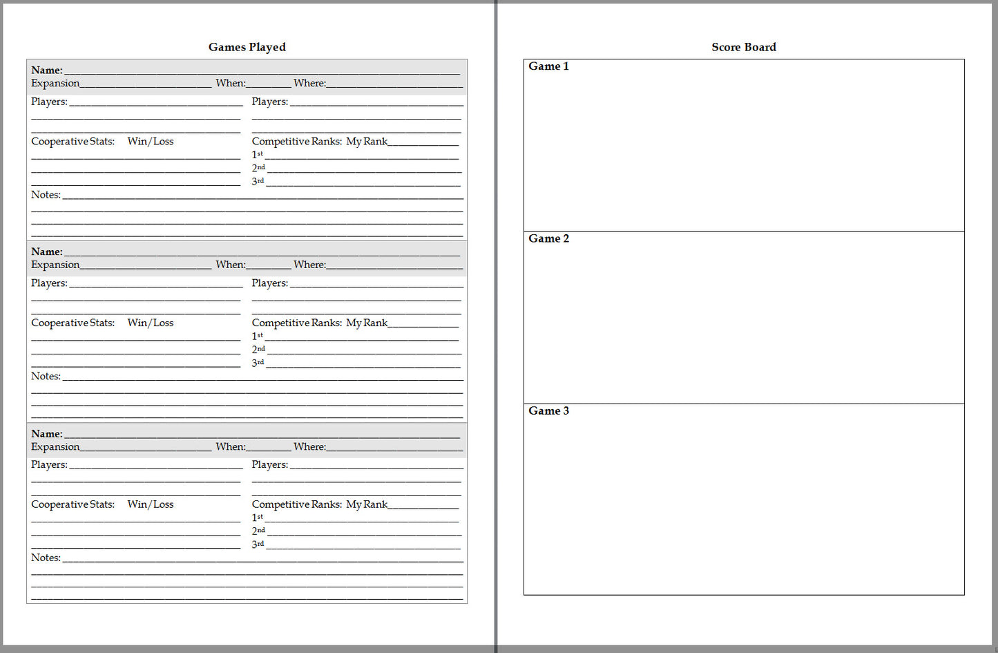 Board Gaming Journals