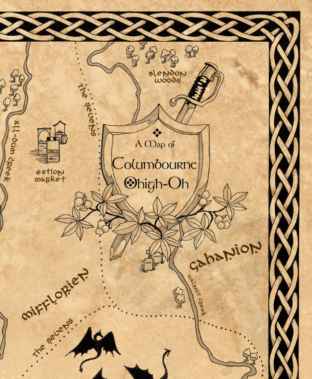 Columbus Ohio Fantasy Map in LotR Style