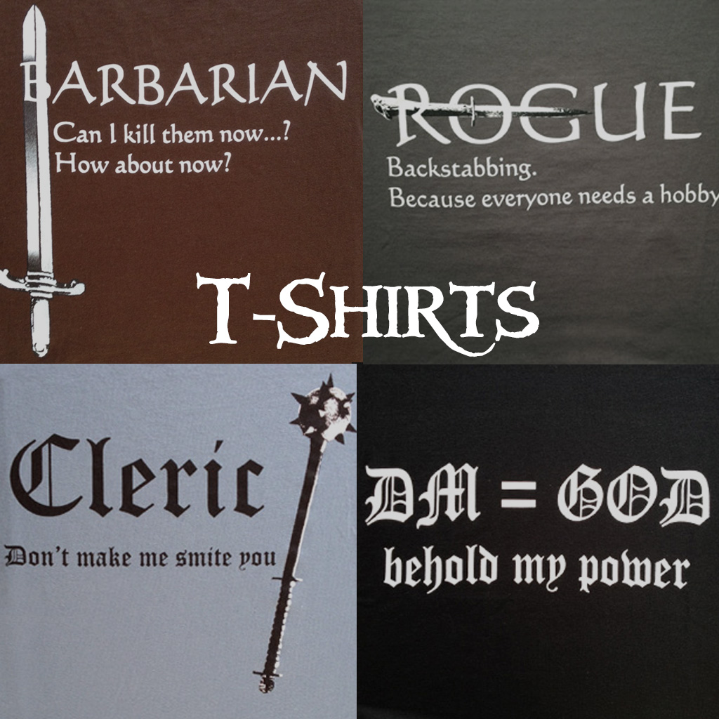 RPG themed T-shirts for the stylish gamer.